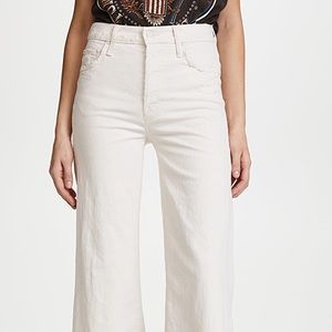 MOTHER Denim High Rise White Flare Jeans NWT